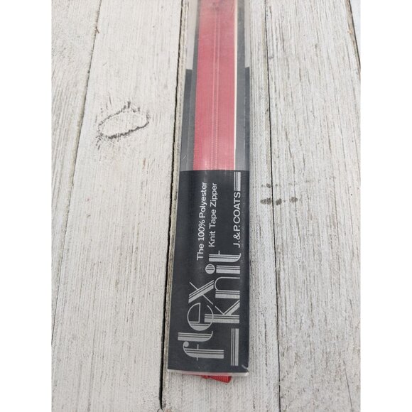 Vintage J&P Coats Flex Knit All Purpose Zipper 9" Red 128 - Picture 3 of 4